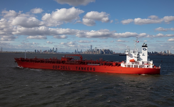 Odfjell's chemical tanker Bow Prosper arrives New York. Photo: Jonathan Atkin, Shipshooter | Odfjell