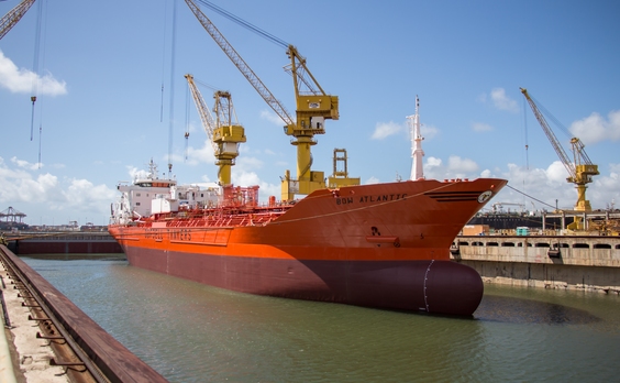 Odfjell's chemical tanker Bow Atlantic at the EAS shipyard in Brazil